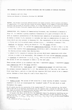 THE ALGEBRA OF RECURSIVELY DEFINED PROCESSES AND