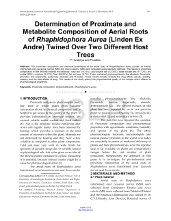 Determination of Proximate and Metabolite Composition of Aerial