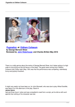 Pygmalion at Oldham Coliseum