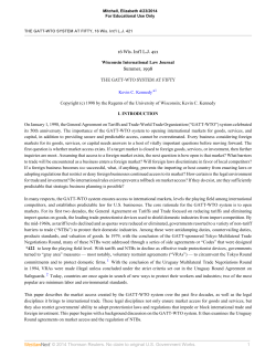 The GATT-WTO System at Fifty - Oklahoma City University School of