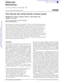 Than Just Tails: Intrinsic Disorder in Histone