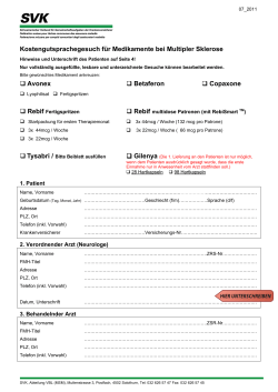Kostengutsprachegesuch für Medikamente bei Multipler
