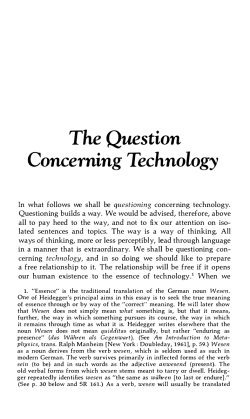 Question Concerning Technology