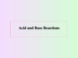 Acid and Base Reactions