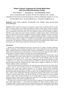 Elastic Fracture Toughness for Ductile Metal Pipes with