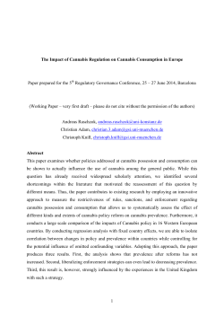 1 The Impact of Cannabis Regulation on Cannabis Consumption in