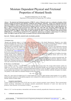 Moisture Dependent Physical and Frictional Properties of Mustard