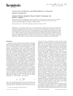 Control of Crystallization and Melting Behavior in