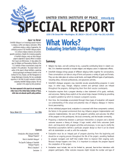 Evaluating Interfaith Dialogue Programs