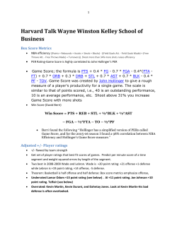 Player and Lineup Analysis in the NBA