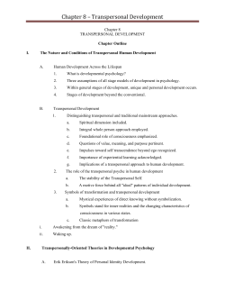 Chapter 8 &ndash; Transpersonal Development