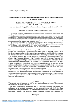 Description of a human direct calorimeter, with a note on the energy
