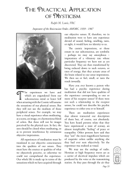 The Practical Application of Mysticism