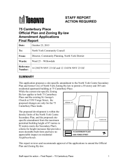 75 Canterbury Place Official Plan and Zoning By