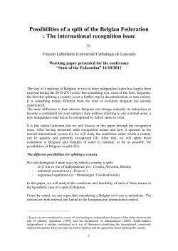 Possibilities of a split of the Belgian Federation : The