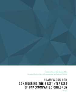 Framework for Considering the Best Interests of