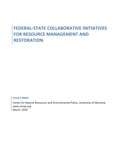Federal-State Collaborative Initiatives for Resource Management