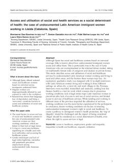 Access and utilisation of social and health services as a social
