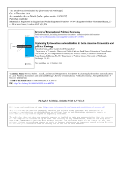 Explaining hydrocarbon nationalization in Latin America