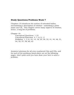 Study Questions/Problems Week 7