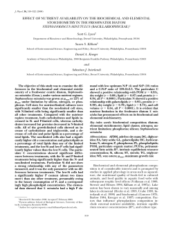 effect of nutrient availability on the biochemical and