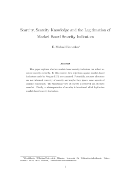 Scarcity, Scarcity Knowledge and the Legitimation of Market