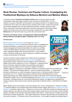 Book Review: Feminism and Popular Culture: Investigating the