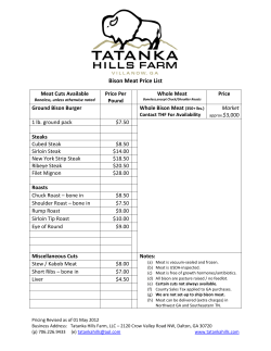 Bison Meat Price List