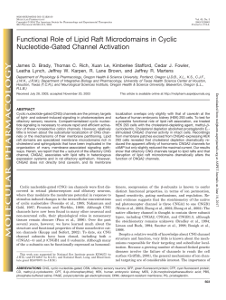 Functional Role of Lipid Raft Microdomains in Cyclic Nucleotide