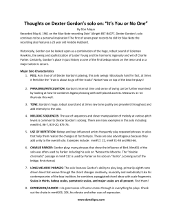 Thoughts on Dexter Gordon`s solo on: “It`s You or No