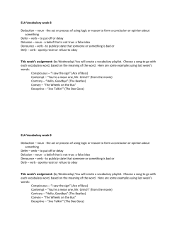 ELA Vocabulary week 8 Deduction &ndash; noun