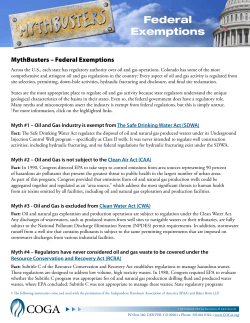 Federal Exemptions - Colorado Oil and Gas Association