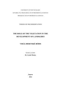 the role of the vegetation in the development of landslides