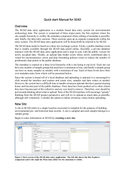 Draft quick start guide - SEAD - The Strategic Environmental