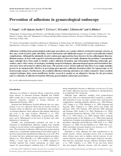 Prevention of adhesions in gynaecological