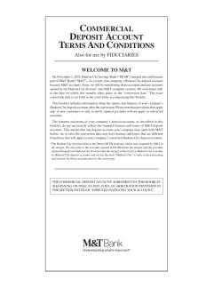 commercial deposit account terms and conditions