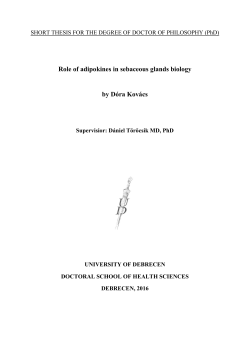 Role of adipokines in sebaceous glands biology by D&oacute;ra