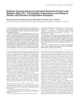 Mutation Causing Autosomal Dominant Nocturnal Frontal Lobe