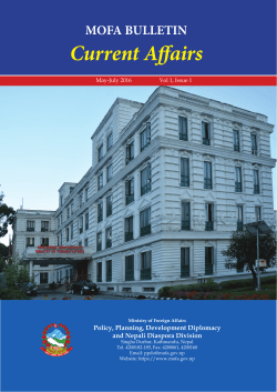 Current Affairs - Ministry of Foreign Affairs, Nepal