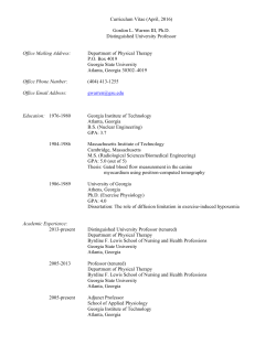 Curriculum Vitae (April, 2016) Gordon L. Warren III, Ph.D