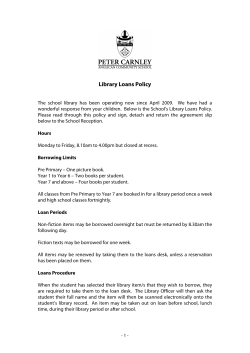 Library Loans Policy - Peter Carnley Anglican Community School