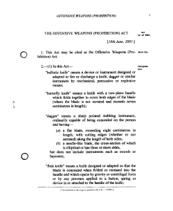 Offensive Weapons (Prohibition)