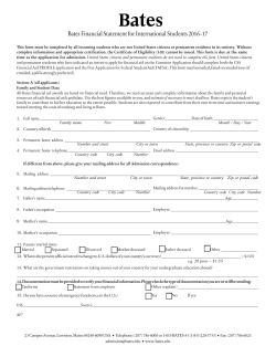 Bates Financial Statement for International Students
