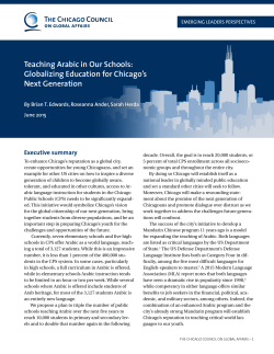 Teaching Arabic in Our Schools: Globalizing Education for