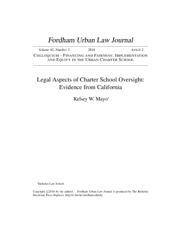 Legal Aspects of Charter School Oversight: Evidence from California