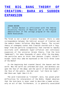 the big bang theory of creation: bara as sudden expansion