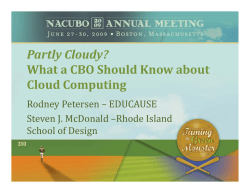 Partly Cloudy? What a CBO Should Know about Cloud