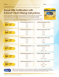 Breast Milk Fortification with Enfamil&reg; Infant Mixing Instructions
