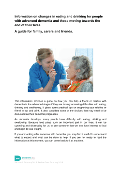Information on changes in eating and drinking for people with