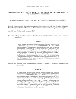 SYNTHESIS AND CHARACTERIZATION OF CALCIUM